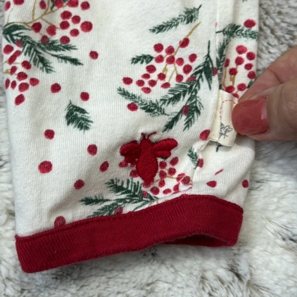 Burt’s Bees Baby floral Holly Christmas jumpsuit girls 3-6 months holiday party